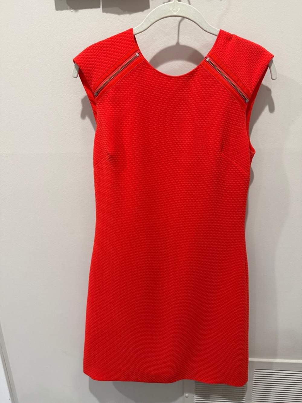 Ted Baker London Red Textured Zip-Shoulder Mini Dress